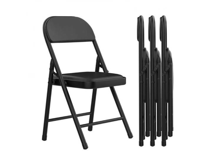 KEDIA lot 4 Chaise Pliante Salle a Manger Interieures Exterieur Noir 98*32*47 Avec Coussin en revêtement Pour Chaises de Cuisine