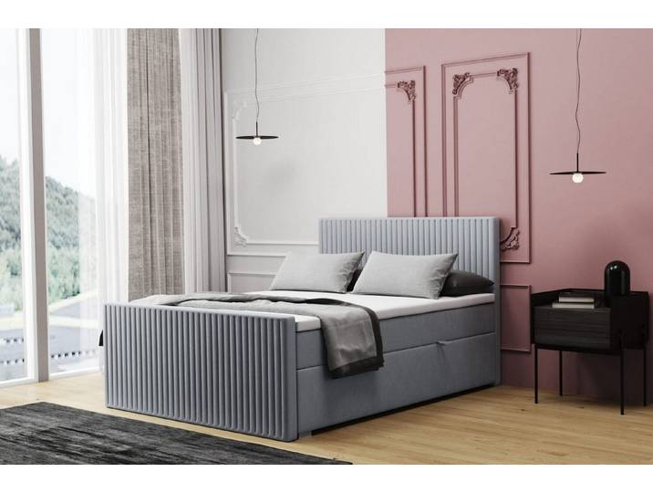 Friderik-EU Boxspringbett RISE Hohes Doppelbett Hotelbett mit zwei Bettkästen Kontinentalbett