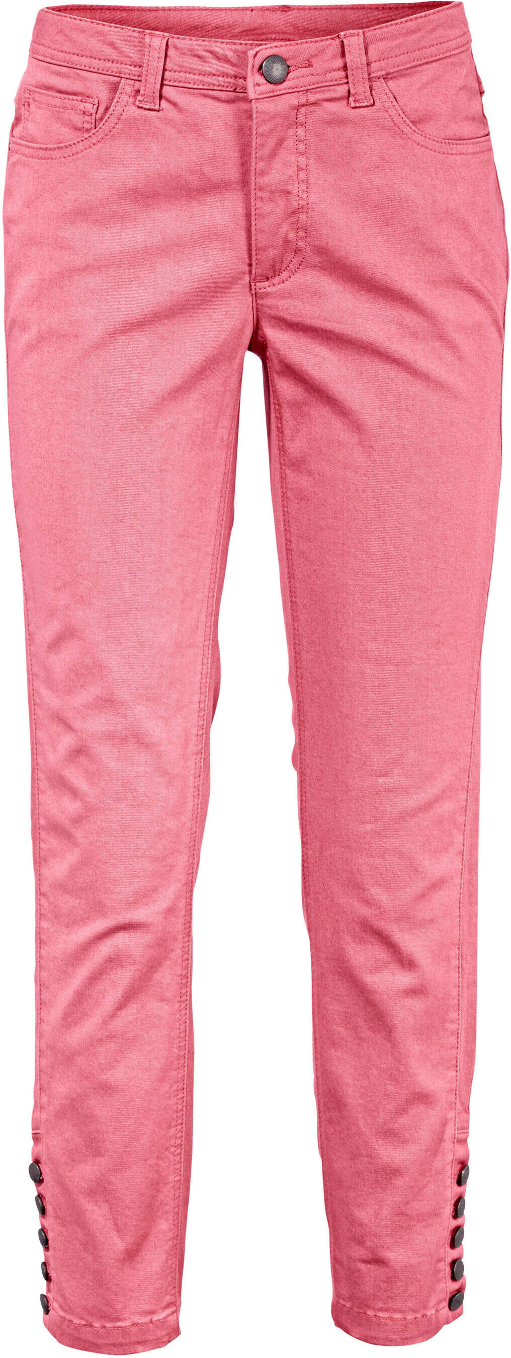 Röhrenhose HEINE "Bauchweg-Hose 7/8-Hose vertiefte Leibhöhe", Damen, Gr. 36, N-Gr, rosa (softpink), Modisch, slim fit, Hosen Röhrenhose