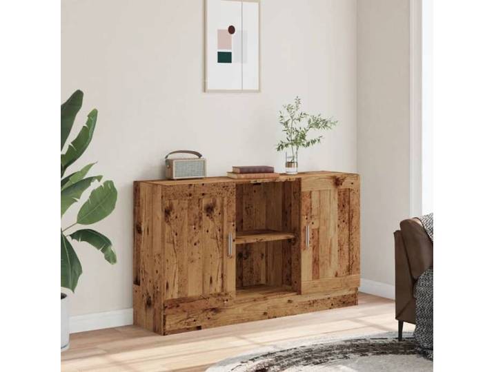 Marron Buffet & bahut contemporain，Buffet vieux bois 120x30 5x70 cm bois d'ingénierie FR&3059