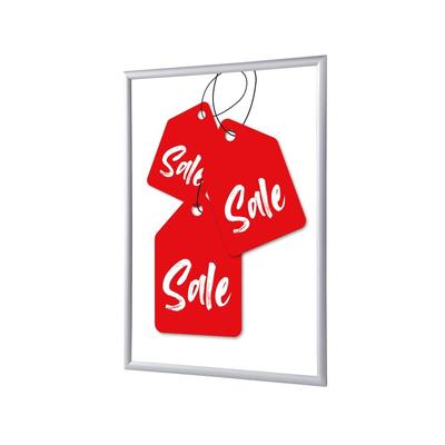 SHOWDOWN Displays Showdown Klapprahmen - DIN A1 - Komplett-Set - Sale Englisch - Rot/Silber