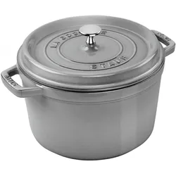 Staub La Cocotte Cocotte hoch, 24 cm, Graphit-Grau, Pfanne + Kochtopf, Grau