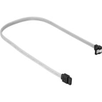 Sata III Kabel 90° sleeve weiß, 60 cm