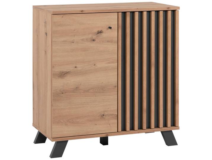 Finori Medan 01D Kommode Holzwerkstoff Artisan Oak/Anthrazit, zeitloses Design, 80 cm breit, 85 cm hoch, stabil