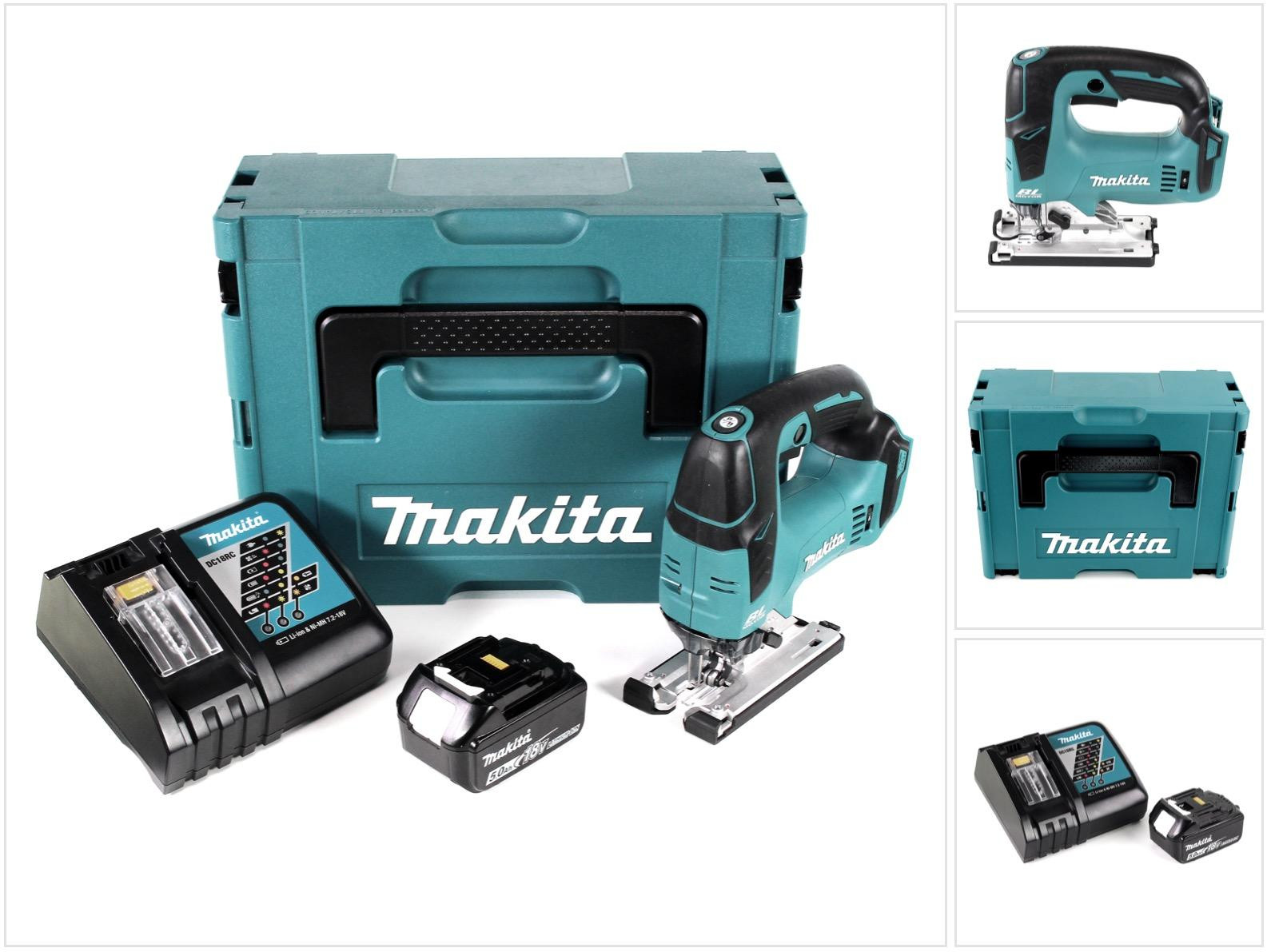 Makita DJV 182 RT1J accu decoupeerzaag 18V borstelloos met 1x 5.0Ah accu en lader en Makpac