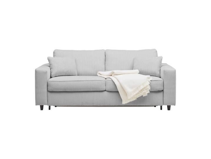 Schlafsofa Hellgrau Textil