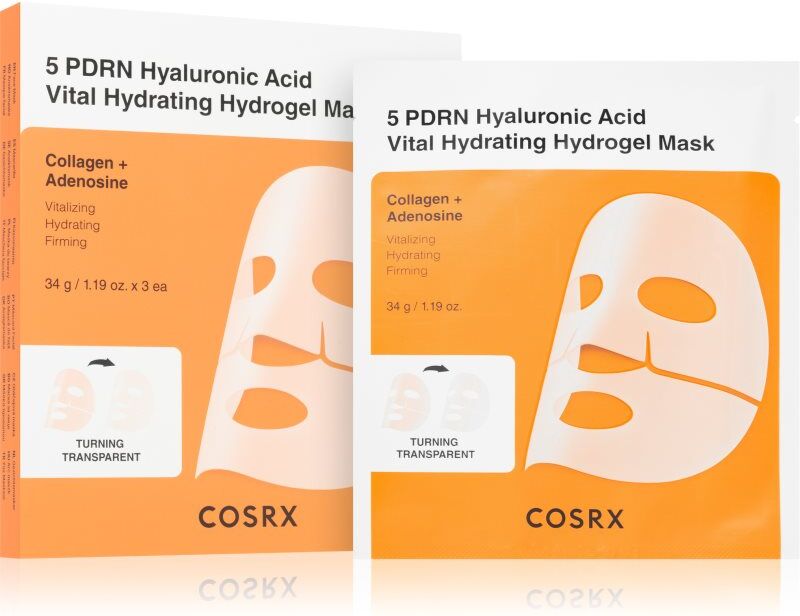 Cosrx 5 PDRN Hyaluronic Acid Vital Hydrating Hydrogel Mask intensive hydrogel mask to brighten and smooth the skin 34 g