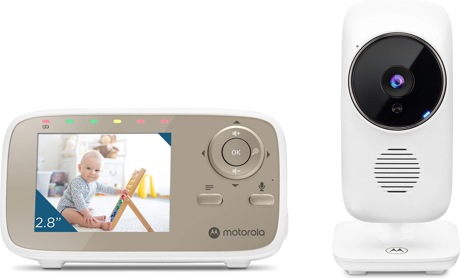 Motorola Nursery Video Babyfoon VM483 Wit met 2.8 inch Ouderunit, Infrarood, Digitale Zoom en Terugspreekfunctie
