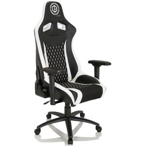 hJh-OFFICE Gaming-Stuhl GAMEBREAKER SX 04, 734234, weiß / schwarz, Stoff / Kunstleder, belastbar bis 120 kg