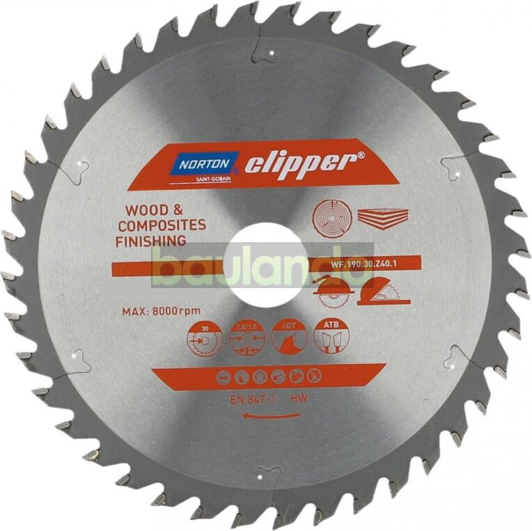 Norton Clipper zaagblad voor hout en composietmaterialen, 160 x 20 mm, 48 tanden