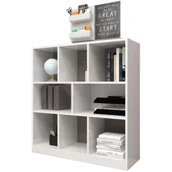 Standregal Split Weiß Bücherregal Holz Raumteiler 98x30x106