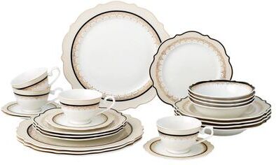 24 Piece Dinnerware Set-Bone China, Service for 4 by Lorren Home Trends