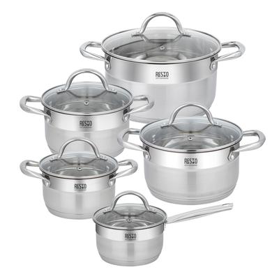 Topf-Set RESTO KITCHENWARE "RIGEL, spülmaschinengeeignet", silberfarben, Töpfe, für alle Herdarten geeignet, auch Induktion