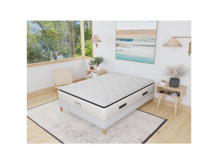 Ensemble Cachemire Sommier + Matelas 200x200 cm – Hauteur 28 cm