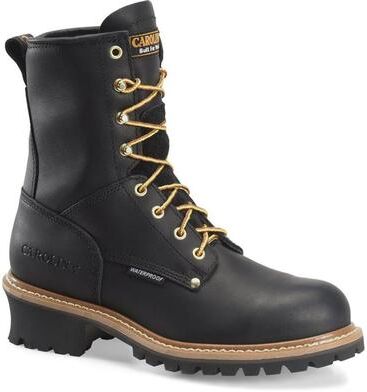 "Carolina Elm 8"" Waterproof Logger - Mens 10 Black Boot D"