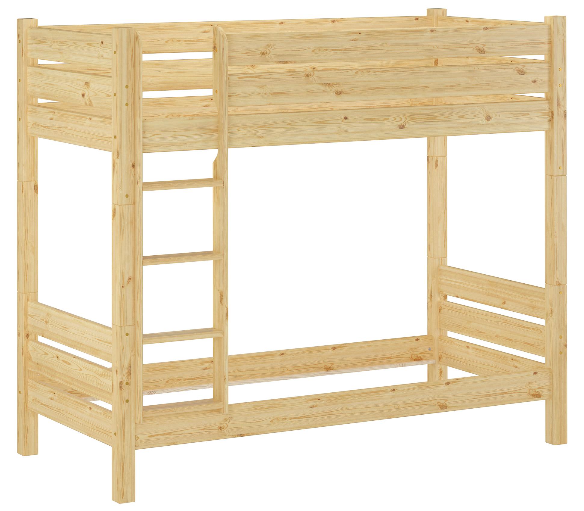 Etagenbett Kiefer natur 80x190 Zubehör wählbar Stockbett Hochbett teilbar V-60.16-08-190T100Rollrost. Matratzen und Doppelbettkasten inkl.