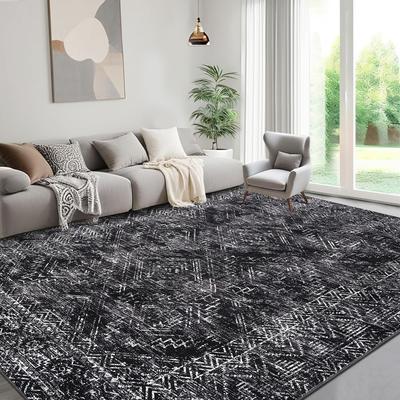 Garvee Vintage Distressed Diamond Geometric Area Rug