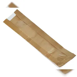 VEPATIM 1000x Papierfaltenbeutel für Baguettes 12 + 4 x  59 cm mit Fenster 6cm