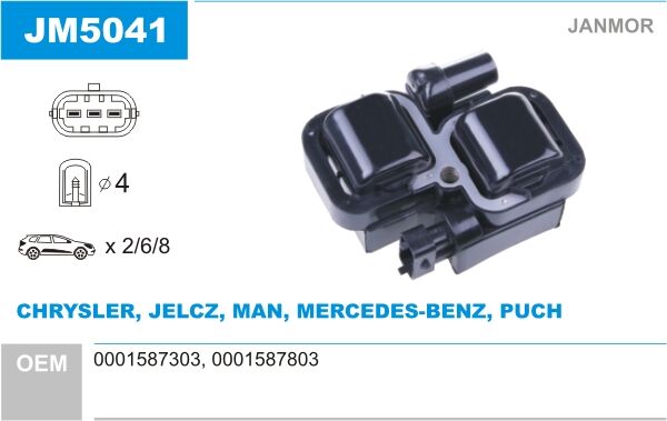 Janmor Zündspule Jm5041 Für Mercedes