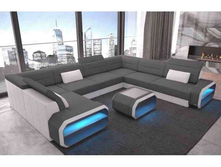 Stoff Wohnlandschaft Verona U-Form