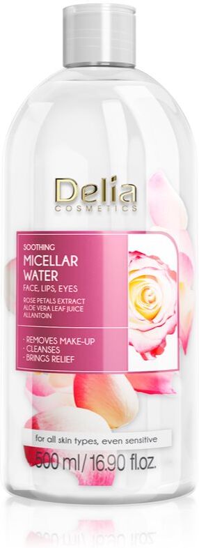 Delia Cosmetics Micellar Water Rose Petals Extract soothing cleansing micellar water 500 ml