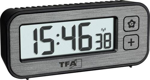 TFA Dostmann 60.2522.10 Funk Wecker Grau Alarmzeiten 1
