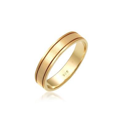 Partnerring ELLI PREMIUM "Ring Paarring Bandring Trauring Hochzeit Ehe 925 Silber" Gr. 56, gold, Fingerringe, Damen, 56, Silber 925 (Sterlingsilber)