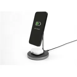 Delock Wireless Charger 2 in 1 mit 5 W / 7,5 W / 10 W / 15 W (15 W), Wireless Charger, Schwarz