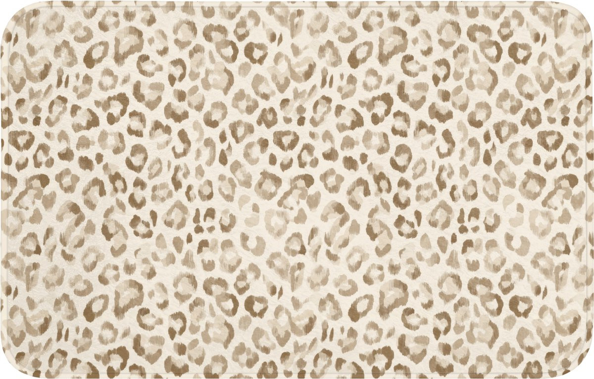 OnlyWow WC mat Luipaard Beige - Antislip - 80 x 50 cm