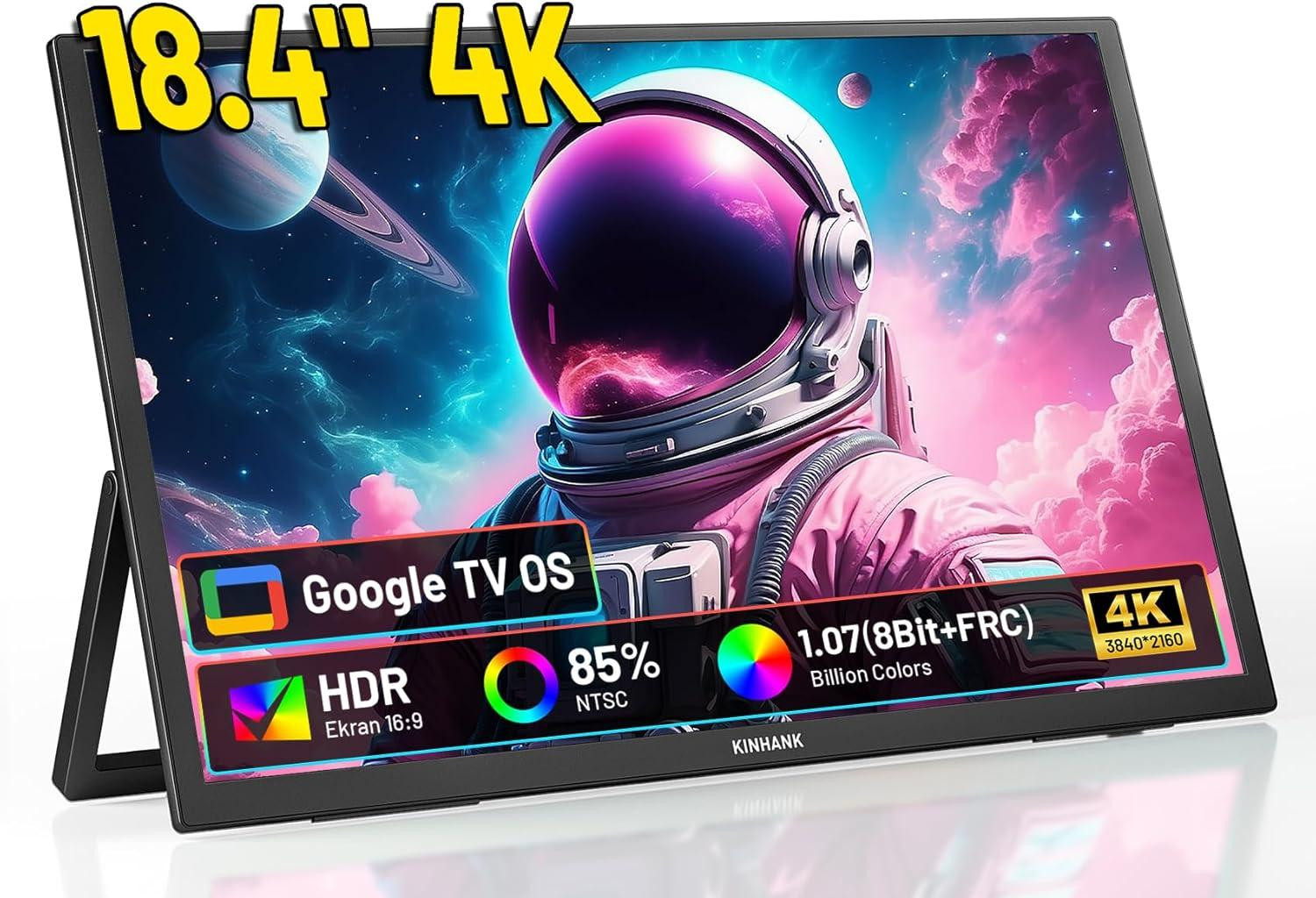 Selius Draagbare Monitor 18.4 inch 4K Ultra HD Smart TV IPS HDMI