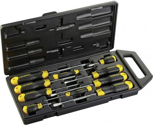 Stanley 2-65-014 CushionGrip Jeu de tournevis en coffret, 10 pieces