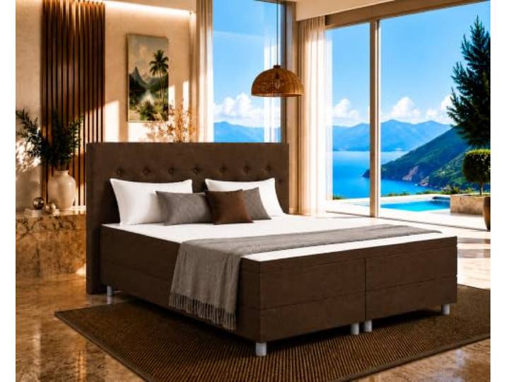 Best For Home Boxspringbett 90x200 cm mit 7-Zonen Matratze und Stauraum