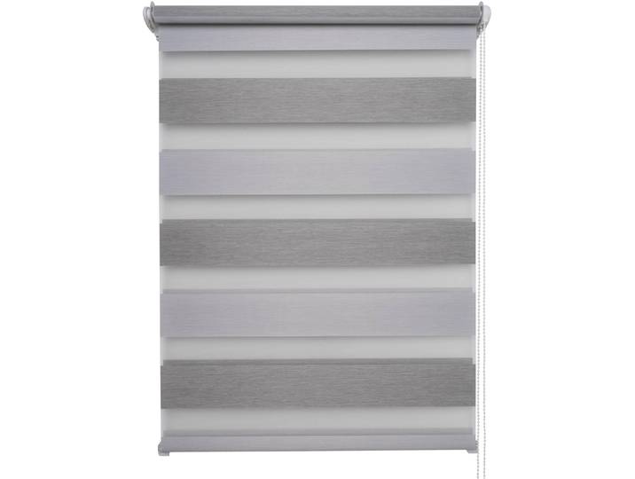 Doppelrollo Klemmfix-Doppelrollo Gr. 5, grau (hellgrau, weiß), B:100cm H:150cm, Kunststoff, Polyester, SCHÖNER WOHNEN-KOLLEKTION, Rollos, Doppelrollo