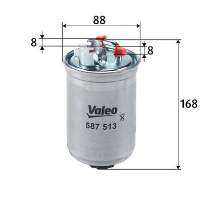 VALEO Kraftstofffilter 587513 Leitungsfilter 166mm