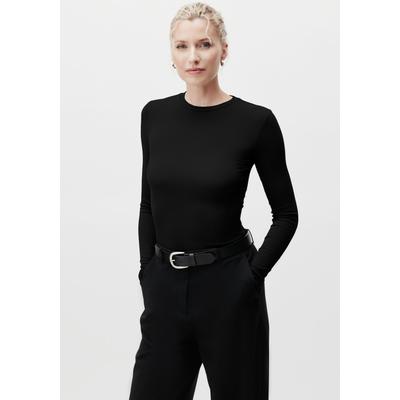 Longsleeve LEGER "Cinzia, LeGer by Lena Gercke", Damen, Gr. 34, schwarz, Jersey, Obermaterial: 95% Viskose, 5% Elasthan, unifarben, slim fit, Rundhals, Shirts, Rundhals, schmale Passform