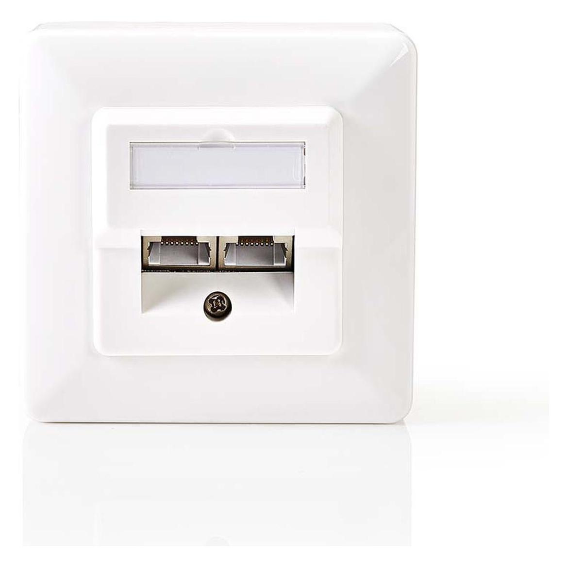 Nedis Netzwerk-Wanddose | Unterputz | 2-Port port(s) | CAT5e | Gerade | Buchse | Vergoldet | ABS | W (CCGB89150IV)