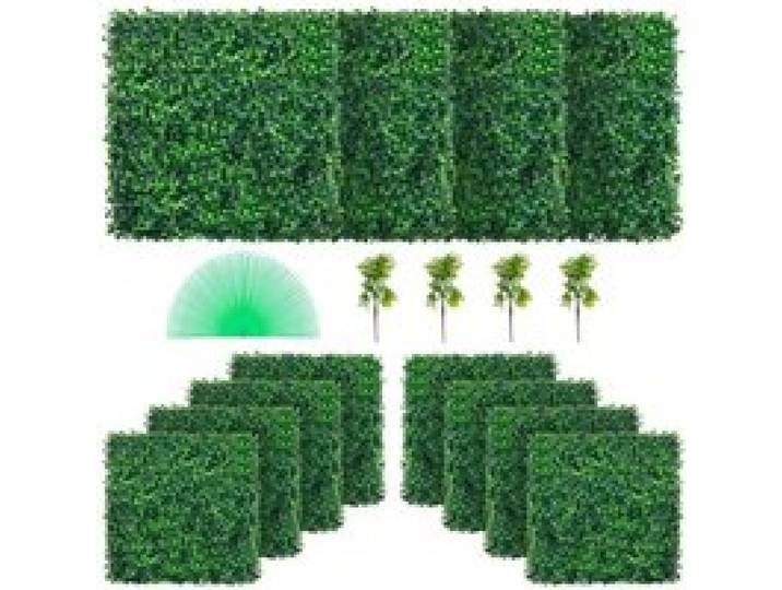 VEVOR Panneaux de Buis Artificiels 20X20pouce Haie Artificielle Réaliste 12pcs Protection UV Panneaux Muraux de Haie de Buis Construction Solide Frais Faux Feuillage Toile de Fond Décoration Murale