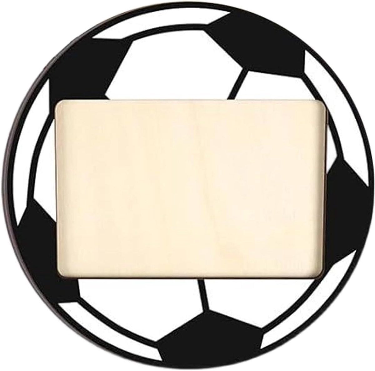 Houten Fotolijst met Voetbal Thema en Ronde Decoratie, 20 cm