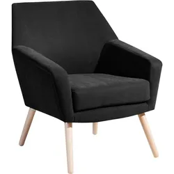 SESSEL Kachka Bezug Veloursstoff Buche natur / schwarz