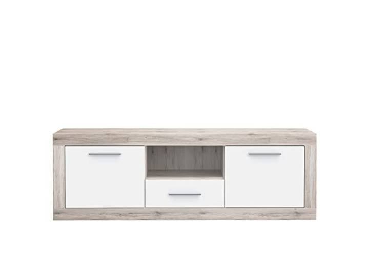 Newroom TV Lowboard Sandeiche Weiß stehend TV Schrank Wohnzimmer