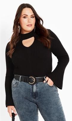 Plus Size Women's Zoe Ribbed Knit Sweater by Avenue in Black (Size 22/24)