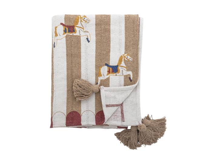 Bloomingville Couverture Merry-go-round 130x160 cm Beige-rouge