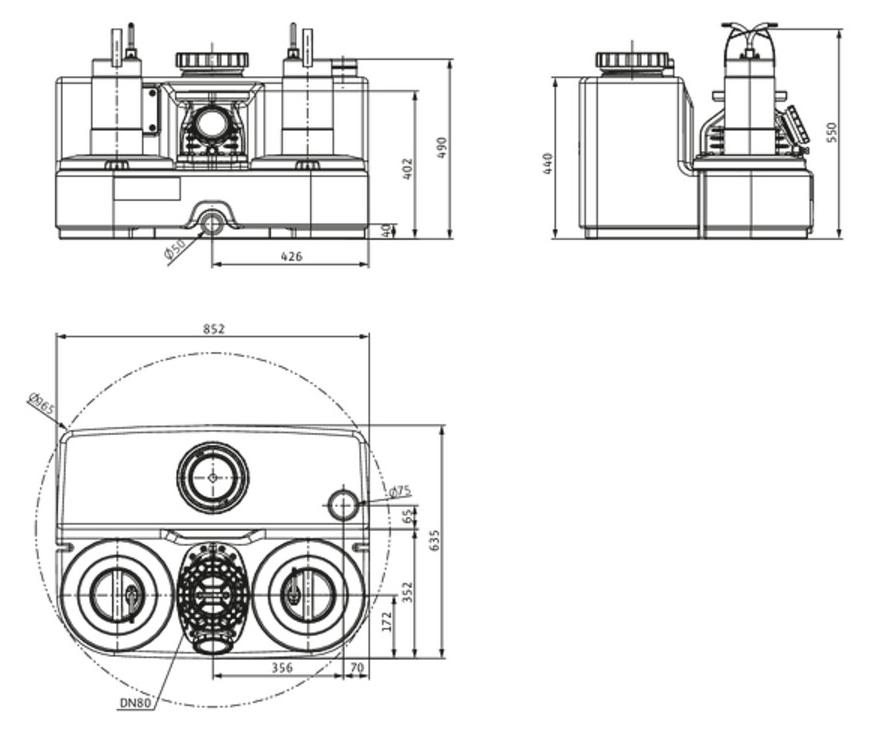 Wilo DrainLift Abwasser-Hebeanlage SANI-L.12/T540/1-CEE, 1 Stk.