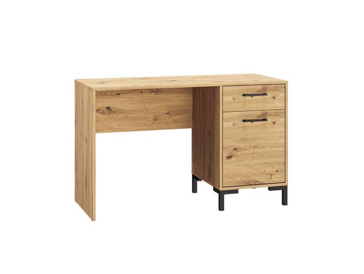 Bureau 1 porte 1 tiroir mélaminé marron