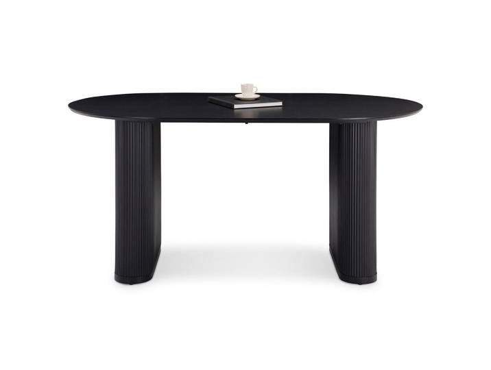 Idimex Esstisch Maxim schwarz, Schwarz, Metall, Mode, Oval, 160x75x90 cm, Esszimmer, Esstische