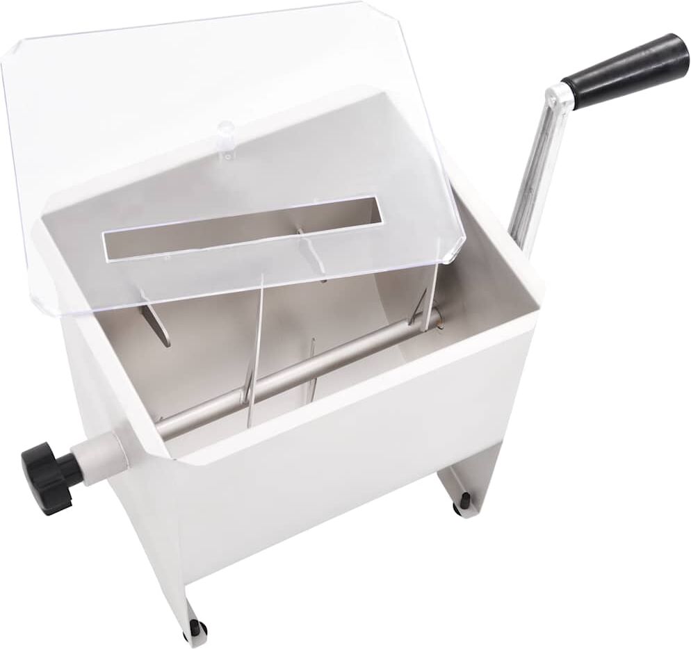 vidaXL Mélangeur de viande manuel avec couvercle Argenté Inox