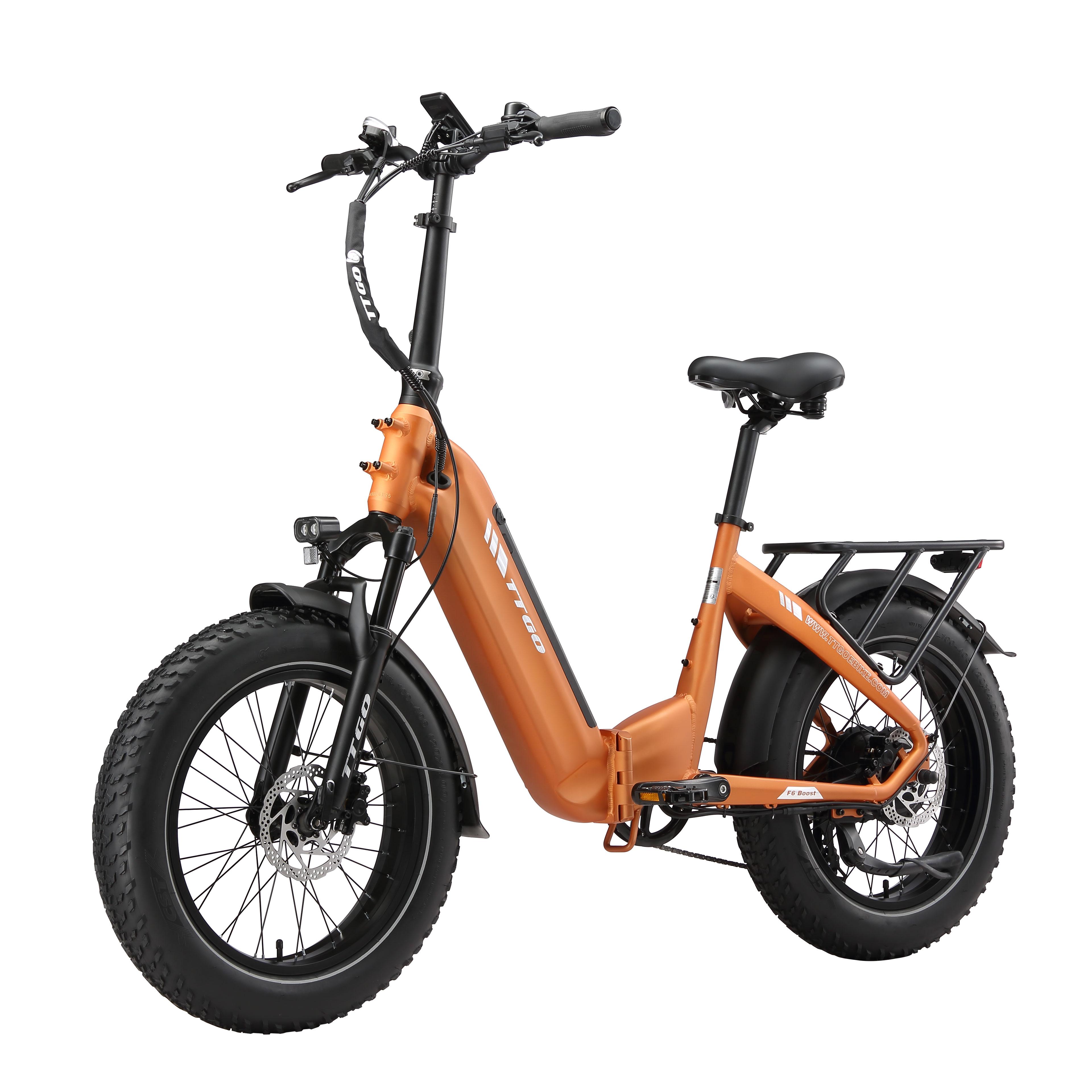 F6Boost 20 Zoll E-Bike 6061 Aluminium, sperrbare Federgabel, 48V 18Ah Akku, 70Nm Heckmotor, Drehmomentsensor, Hydraulikbremsen, bis 140km Reichweite