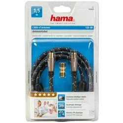 Hama Antennen-Kabel 1,5m 120dB Filter vergoldet Braun