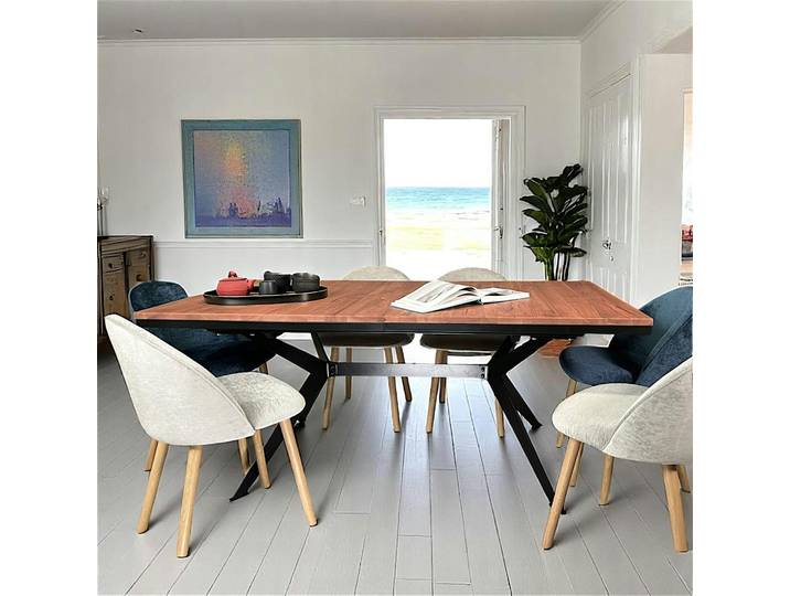 Table rectangulaire extensible en chêne brun 220 cm PALERME