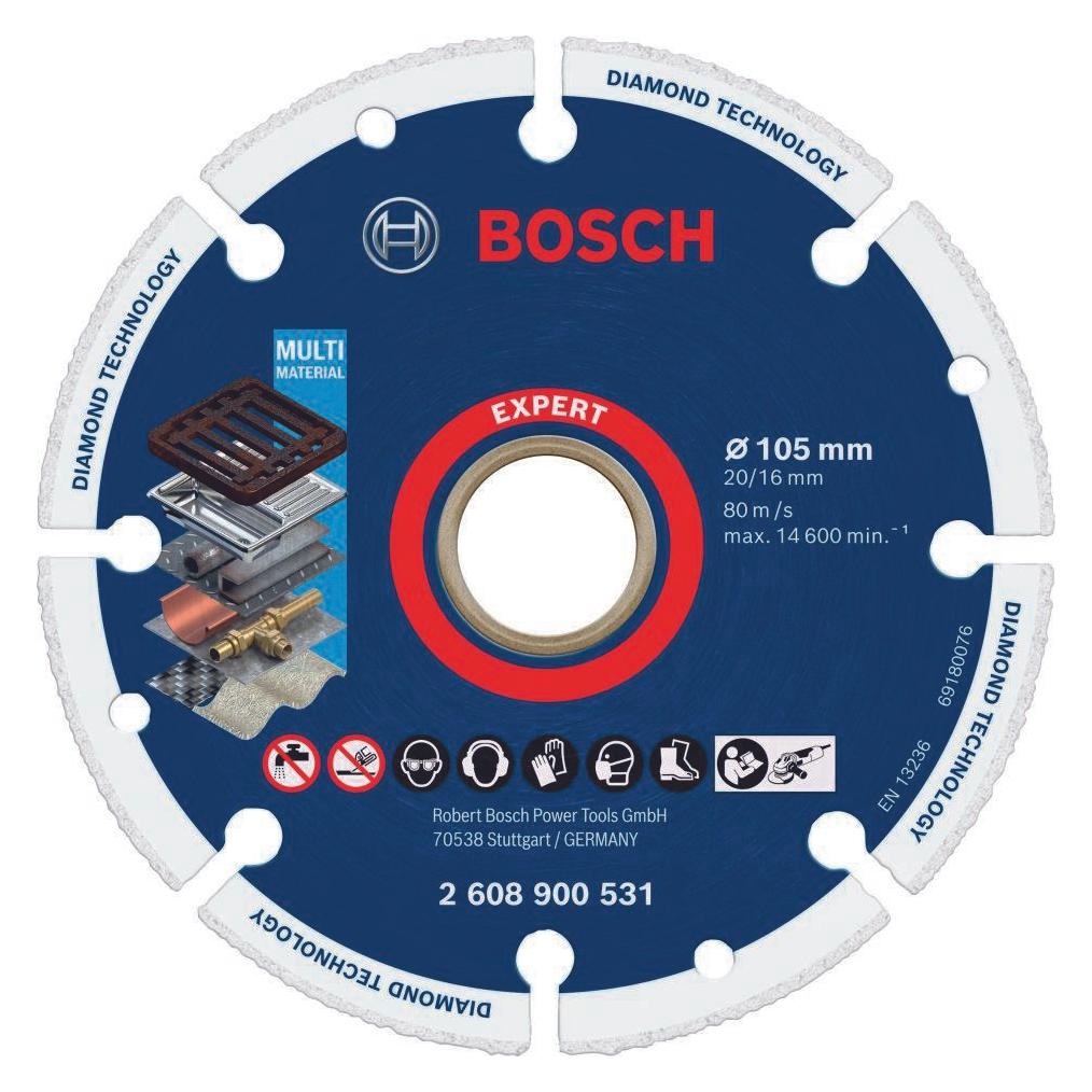 Bosch Professional Zubehör EXPERT Diamond Metal Wheel Trennscheibe, 105 x 20/16 mm (2608900531)